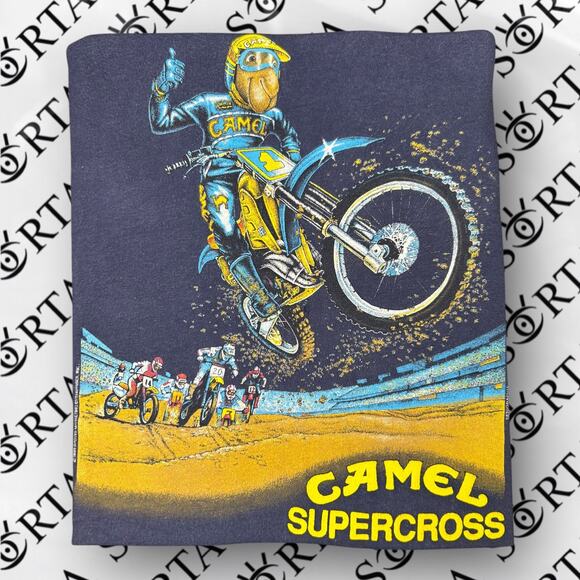 VTG 1989 Camel Supercross Motocross Short Sleeve Shirt Size M Rare Made in USA - Picture 9 of 16